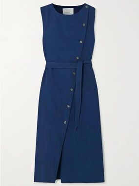 KING & TUCKFIELD 
Belted Denim Sleeveless Button Wrap Dress Medium missing belt